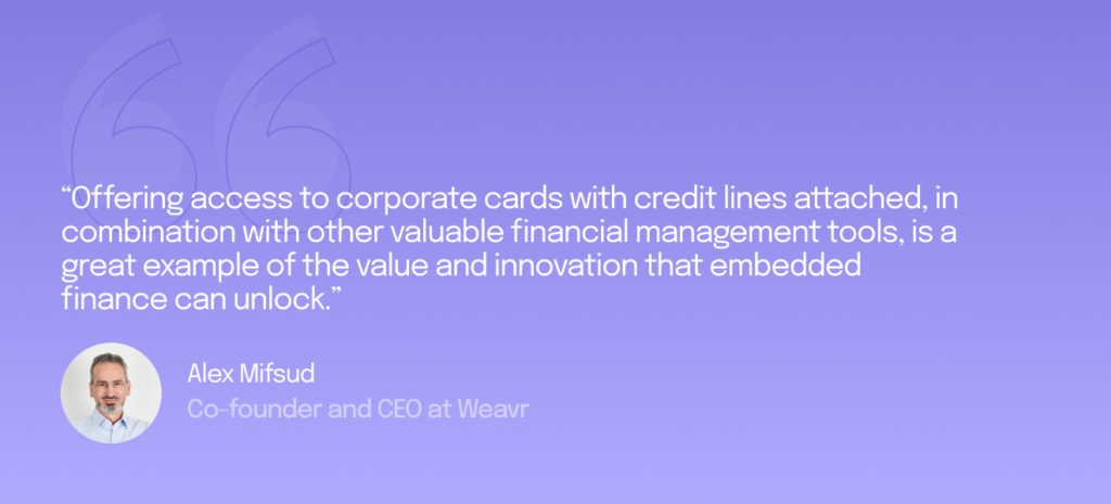 Alex Mifsud from Weavr embedded finance quote for NUMARQE