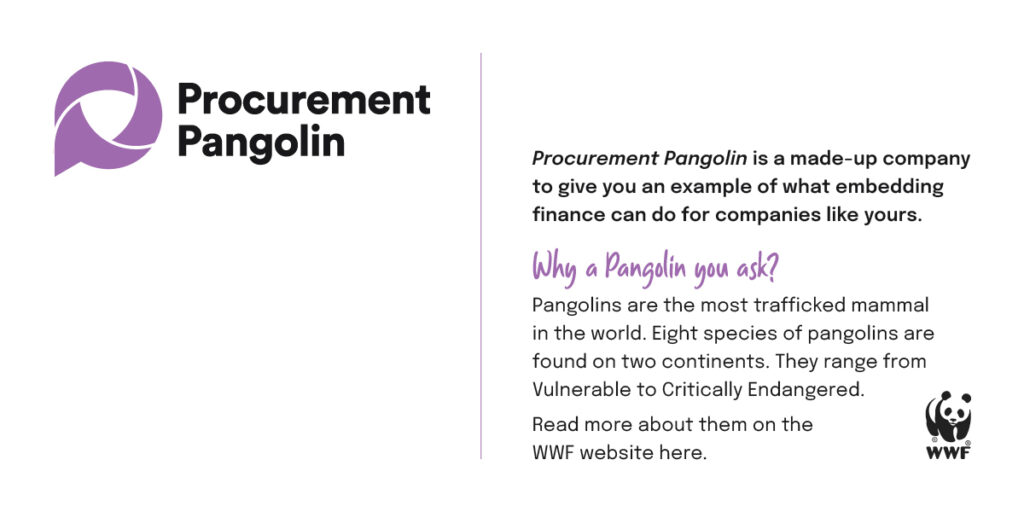 Procurement Pangolin - an example of what embedded finance can do for companies like yours